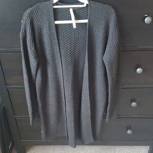 Women's Gray Open-Front Sweater